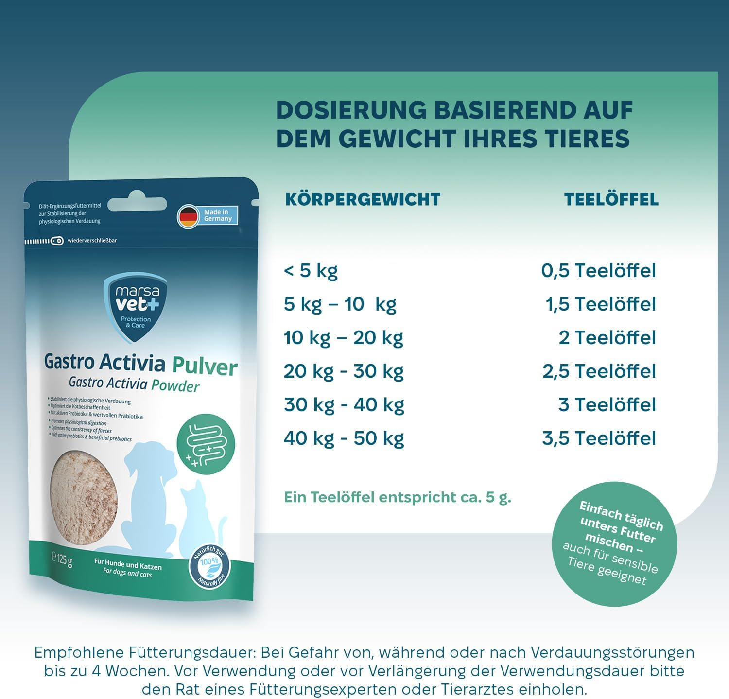 Marsavet Gastro Activia Pulver - 125 g 
