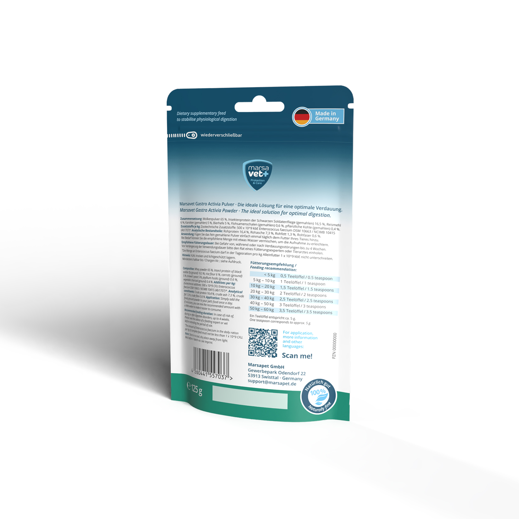 Marsavet Gastro Activia Pulver - 125 g 