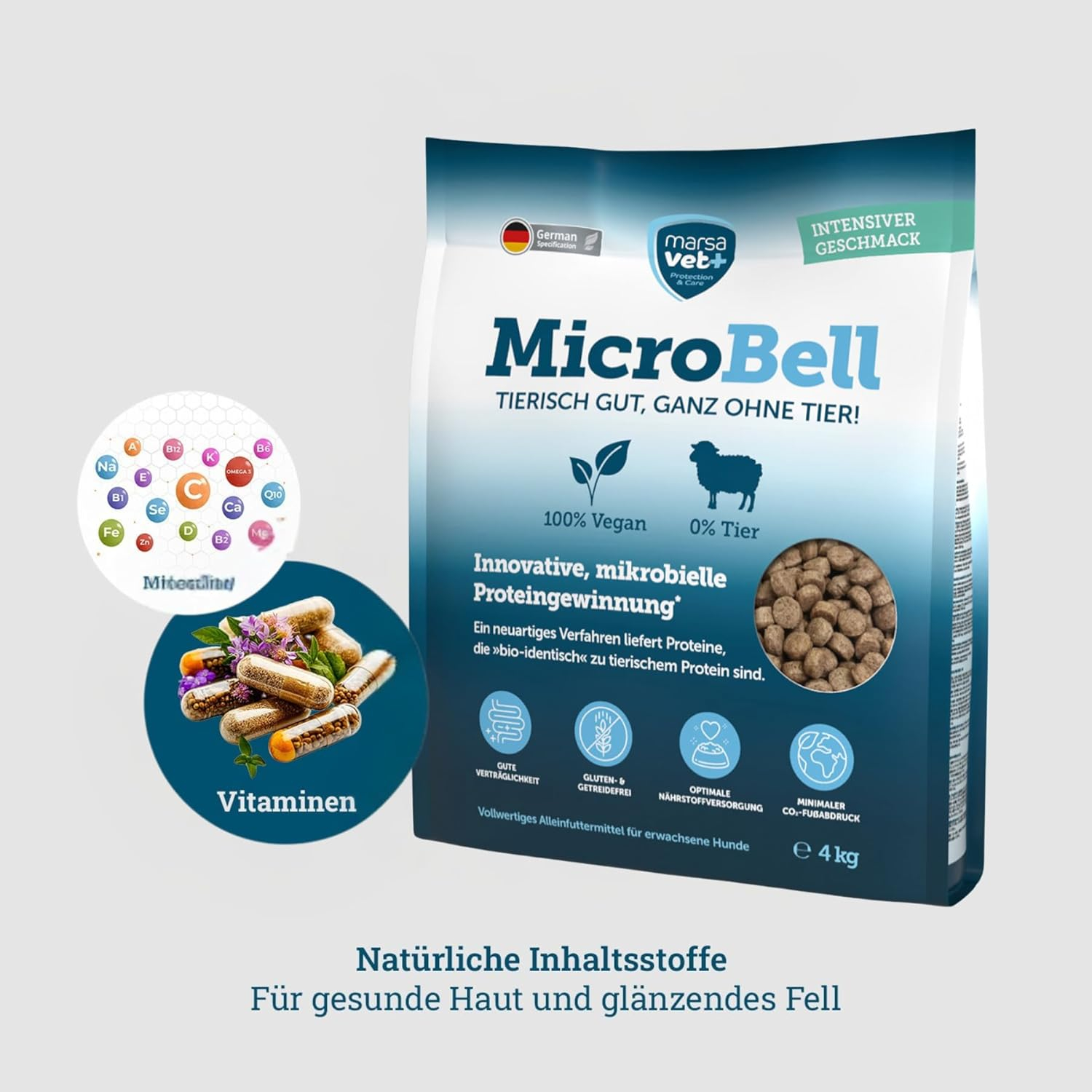 Marsavet Trockenfutter mit mikrobiellem Protein - MicroBell - 4 kg