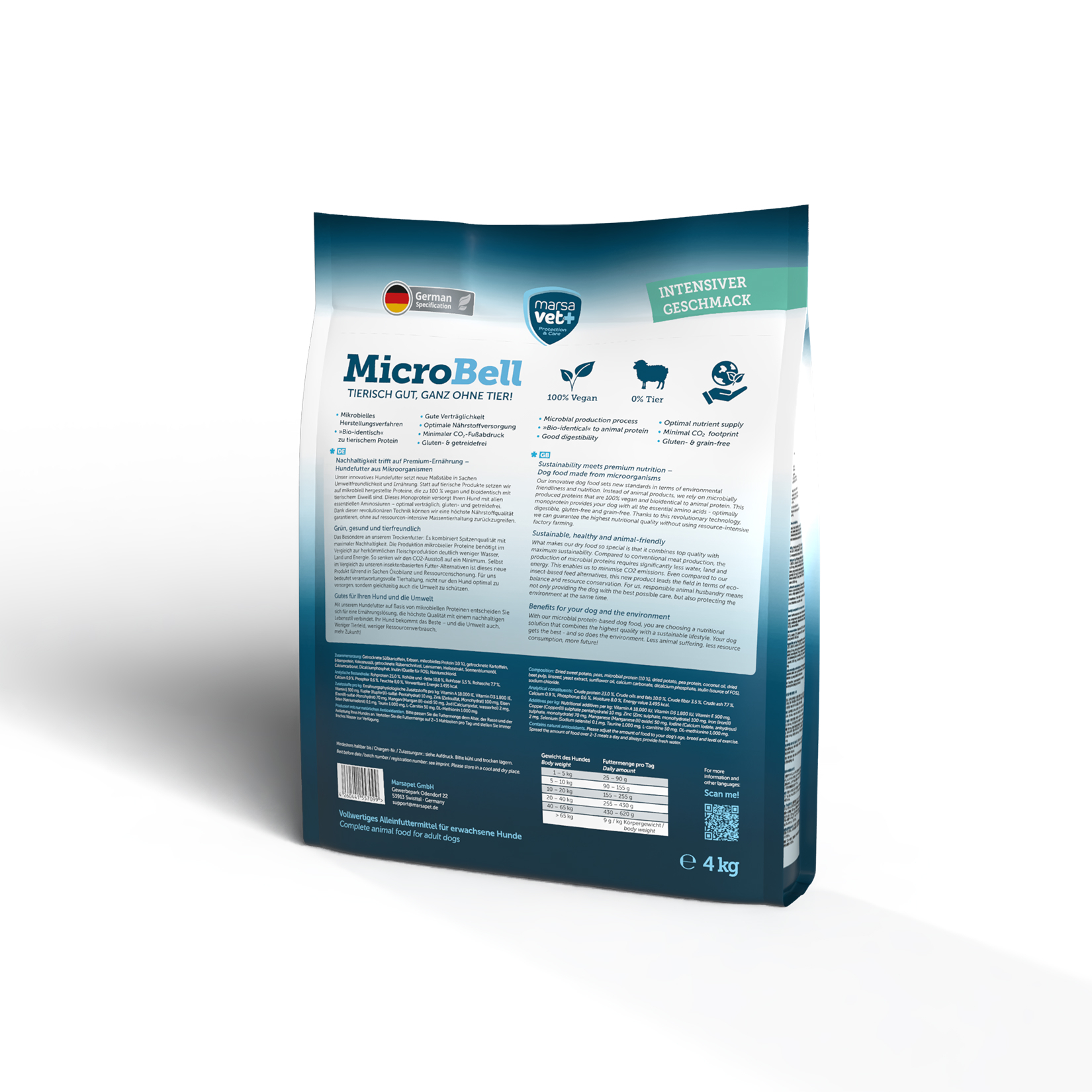 Marsavet Trockenfutter mit mikrobiellem Protein - MicroBell - 4 kg