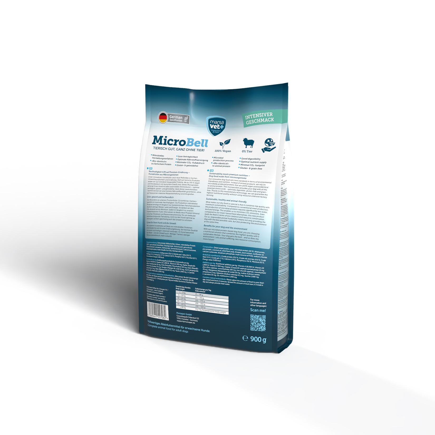 Marsavet Trockenfutter mit mikrobiellem Protein - MicroBell - 900 g