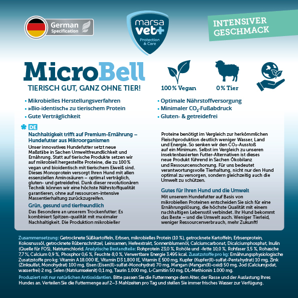 Marsavet Trockenfutter mit mikrobiellem Protein - MicroBell - 900 g