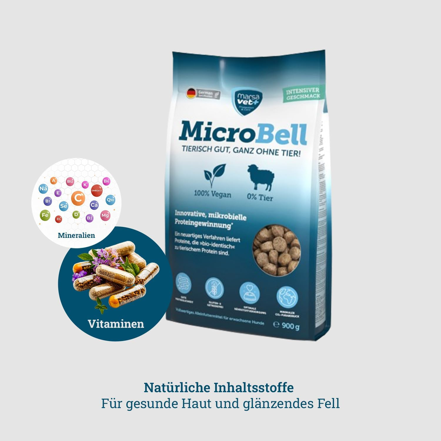 Marsavet Trockenfutter mit mikrobiellem Protein - MicroBell - 900 g