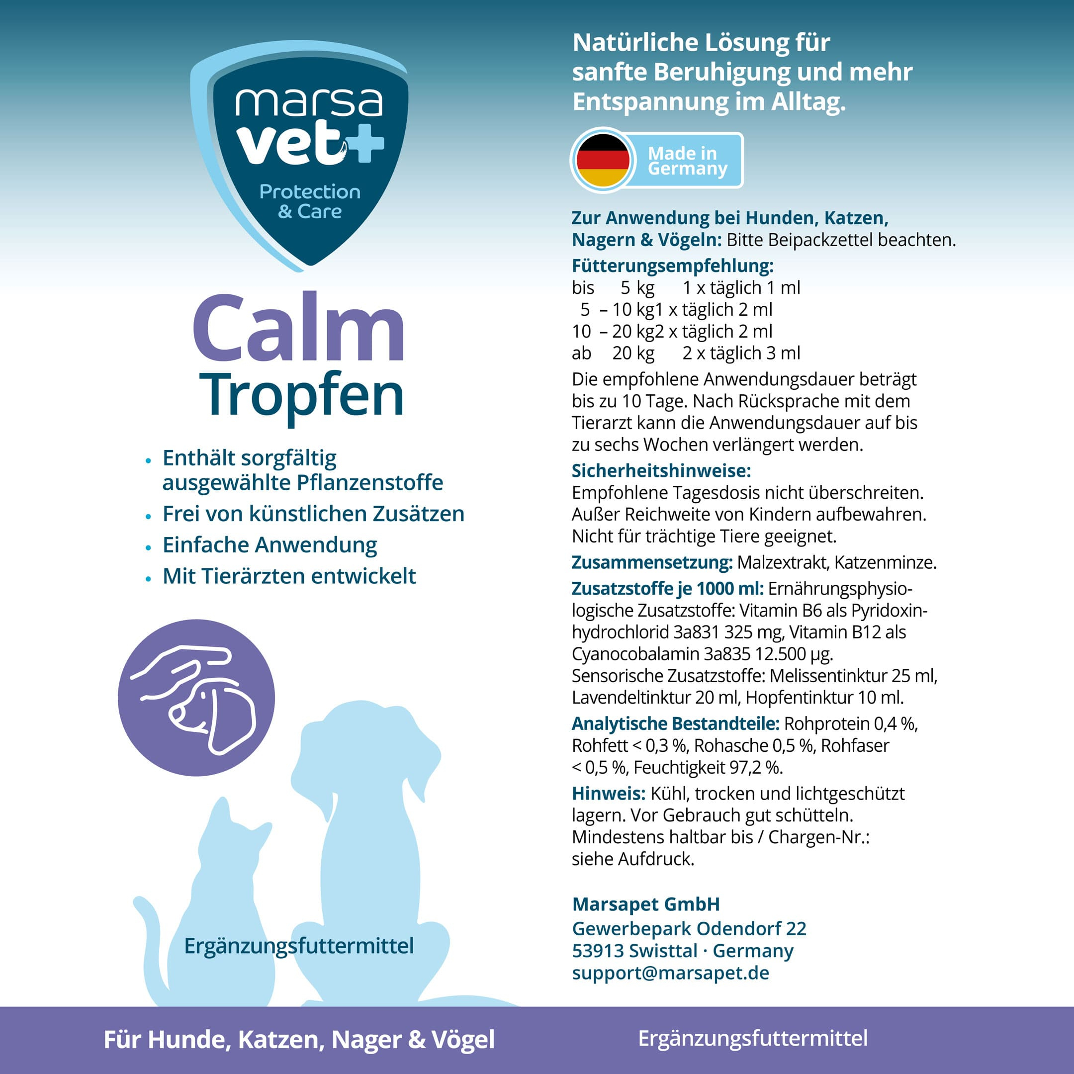 Marsavet Calm Tropfen - 100 ml