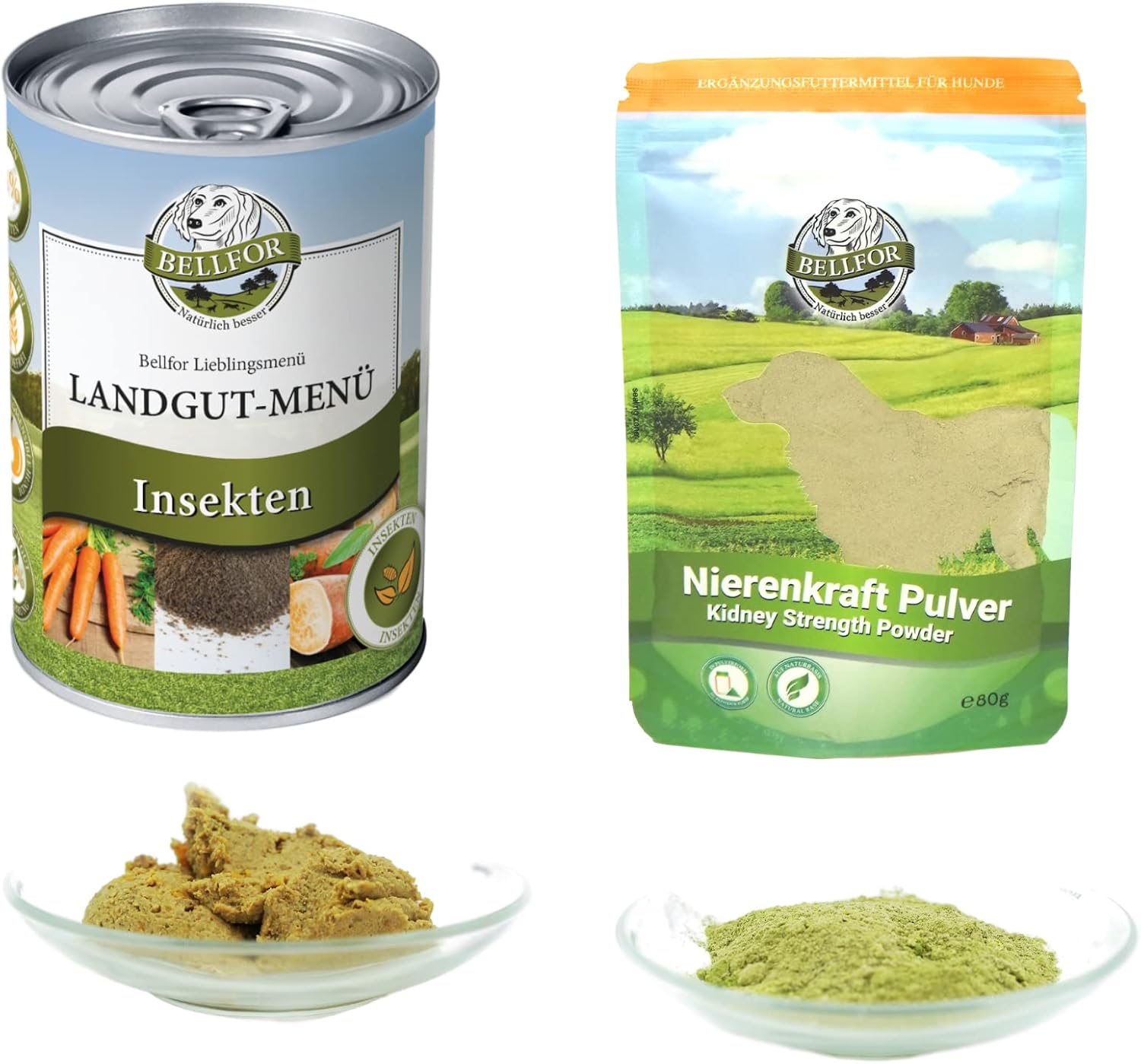 Hypoallergenes Nassfutter Sparset Nr. 10 - Landgut-Menü 2 x 6 x 400 g + Nierenkraft Pulver 80 g