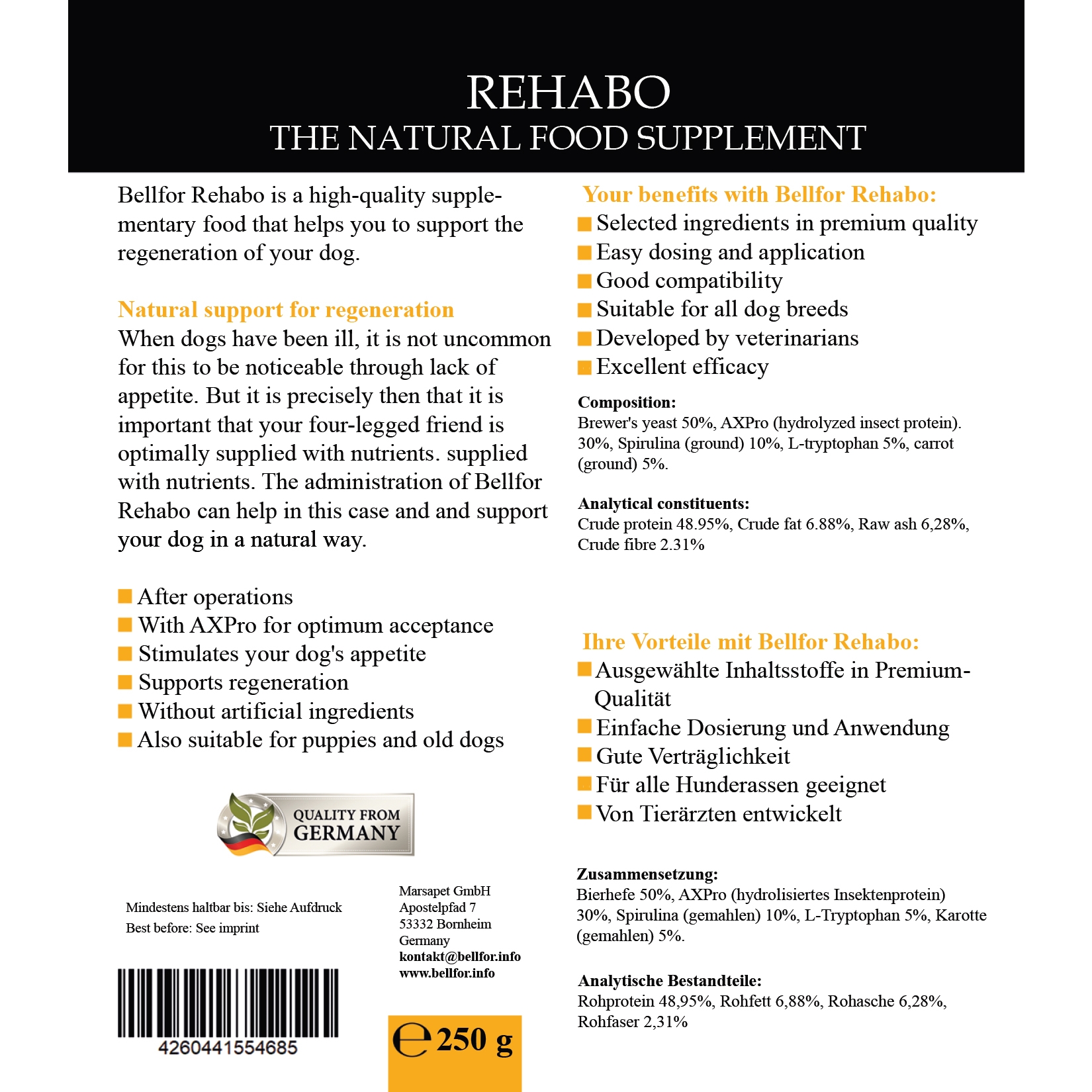 Bellfor Rehabo Pulver - 250 g