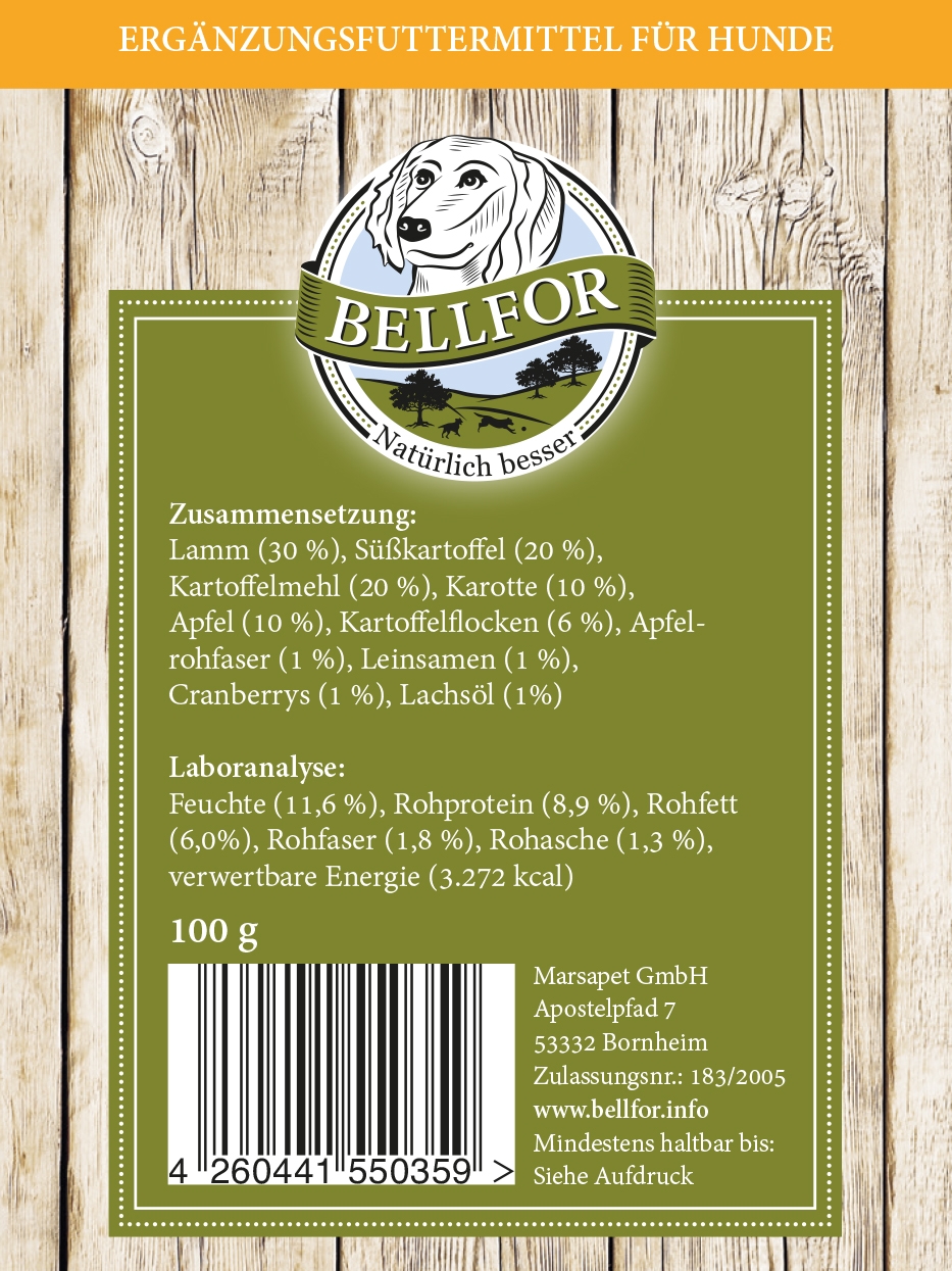 Hundekekse mit frischem Lammfleisch - Knabber-Schmaus - 100 g