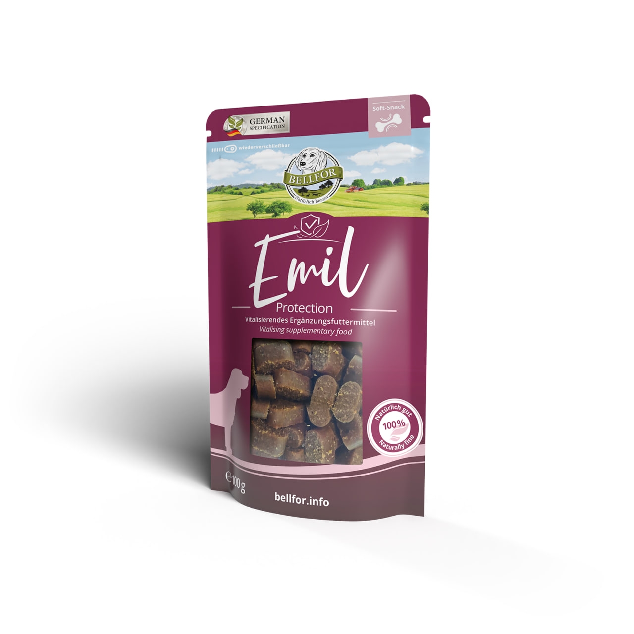 Emil Protection – Köstliche Hundesnacks mit Lachs für starke Abwehrkräfte 100 g / 60 Stücke 