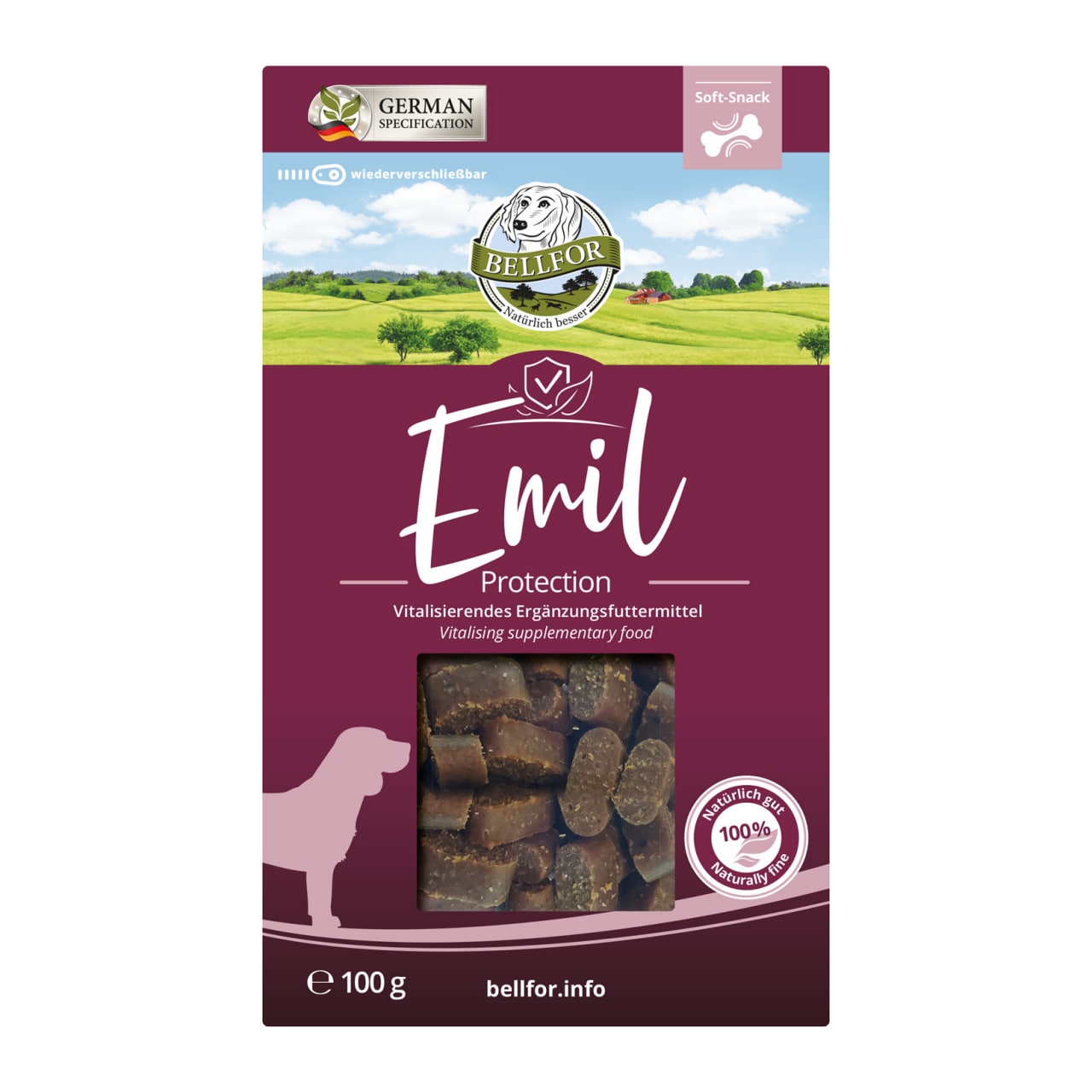 Emil Protection – Köstliche Hundesnacks mit Lachs für starke Abwehrkräfte 100 g / 60 Stücke