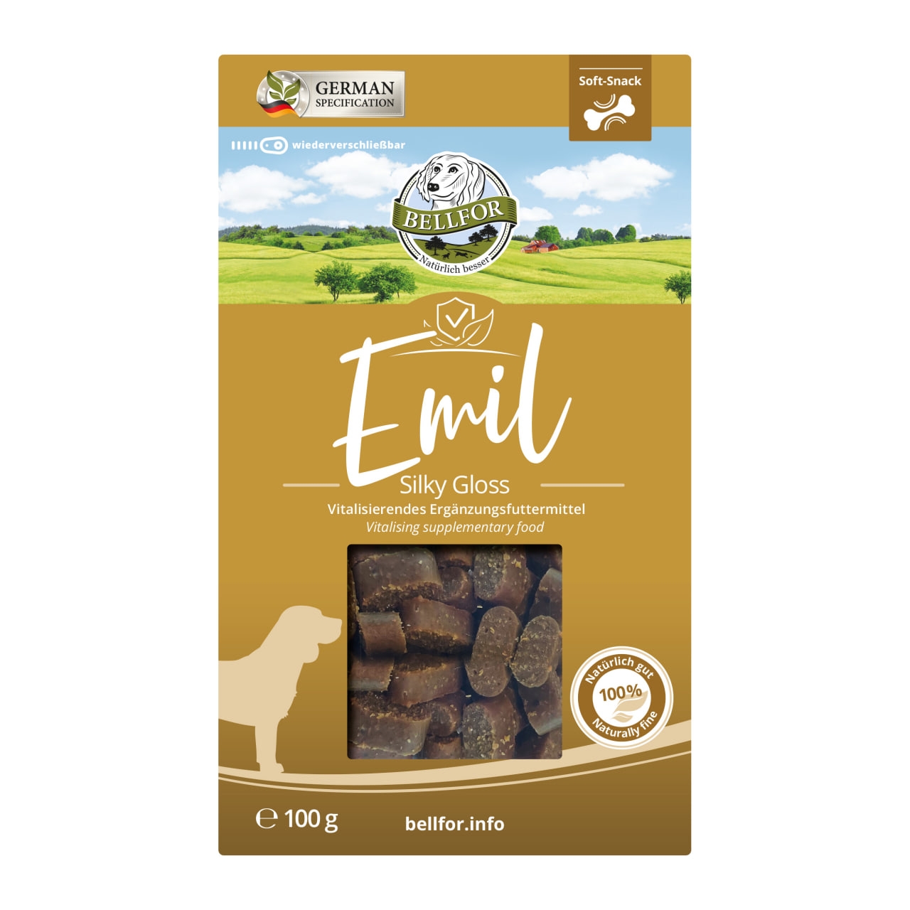Emil Silky Gloss Soft-Snacks mit Lachs von Bellfor 100 g / 60 Stücke
