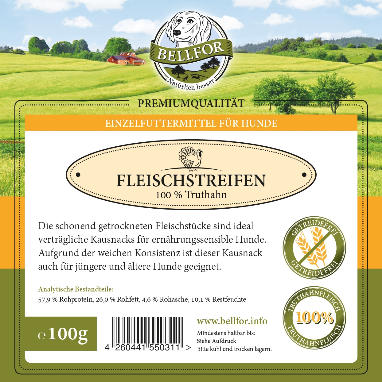 Sparset Nr. 1 - Trockenfleischstreifen Mix Huhn 100 g, Truthahn 100 g & Ente 100 g