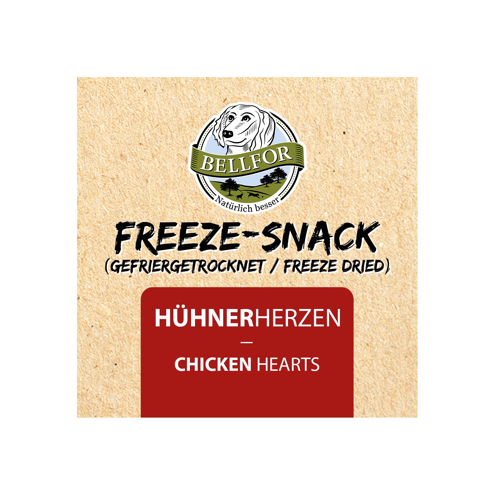 Freeze-Snack für Hunde - Hühnerherzen (gefriergetrocknet) - 50 g