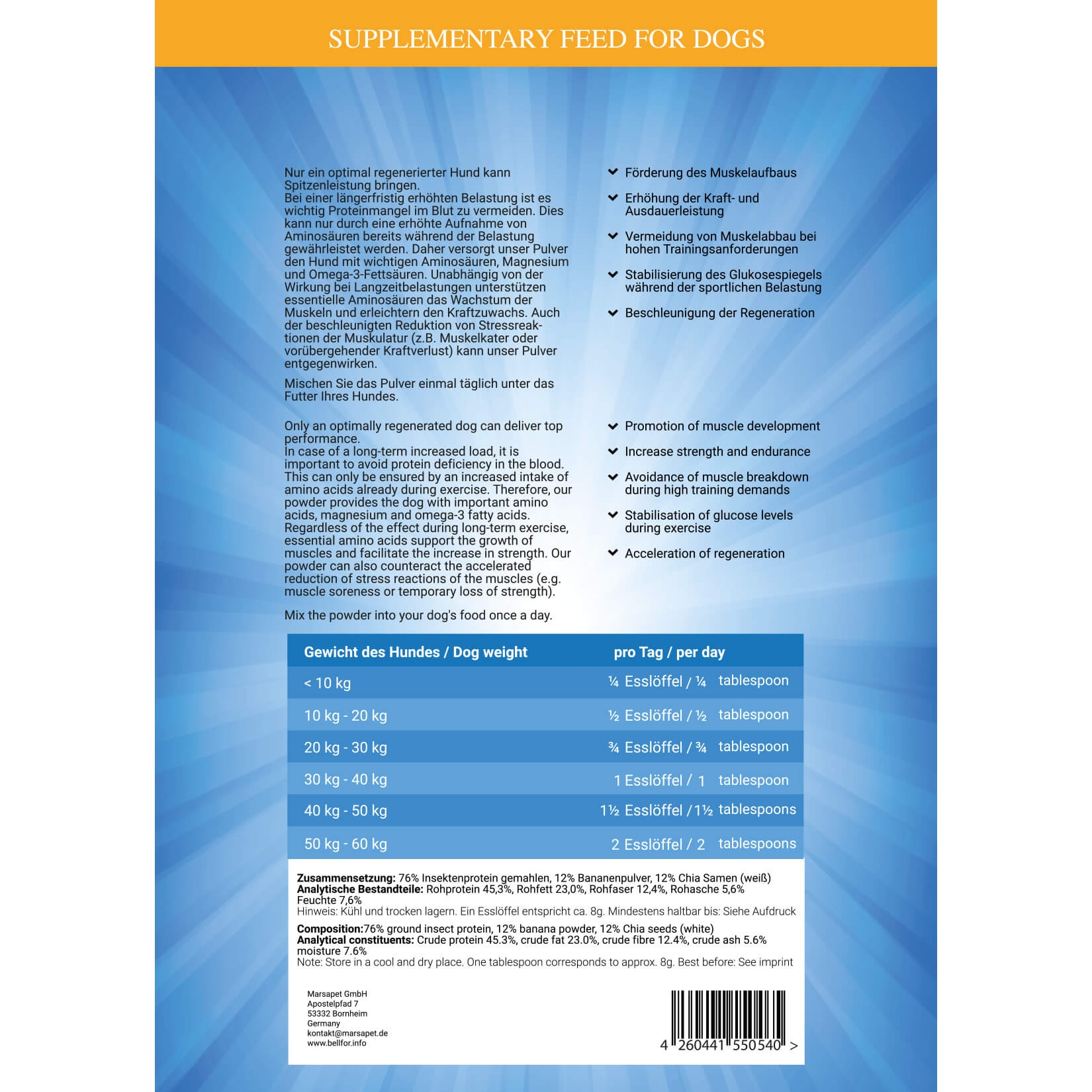 Fitness Pulver für Sporthunde - 250 g