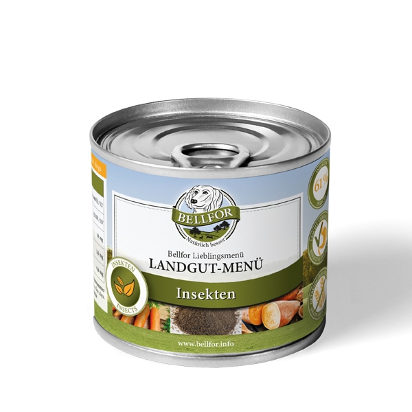 Hypoallergenes Hundefutter Nass mit Insekten - Landgut-Menü - 200 g