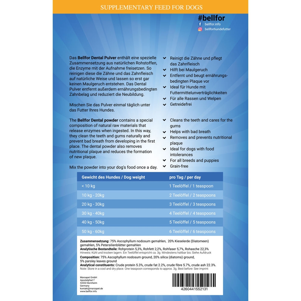Dental Pulver für Hunde - 250 g