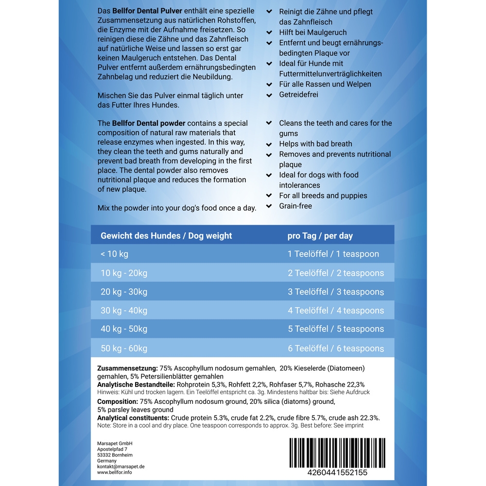 Dental Pulver für Hunde - 80 g