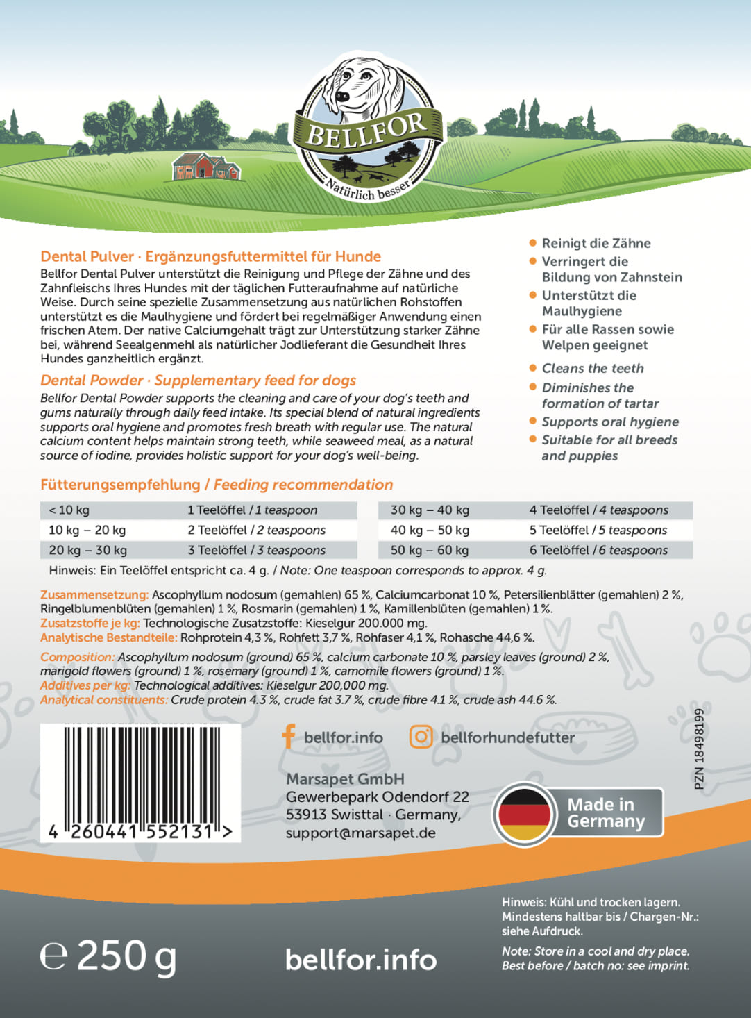 Dental Pulver für Hunde - 80 g