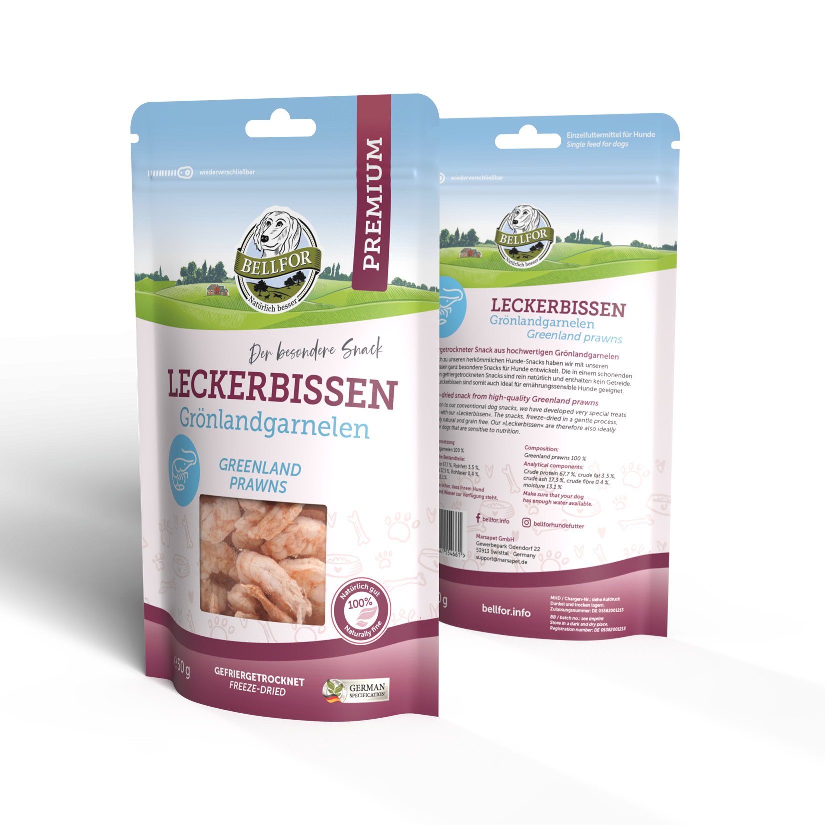 Leckerbissen für Hunde - Grönlandgarnelen (gefriergetrocknet) - 50 g