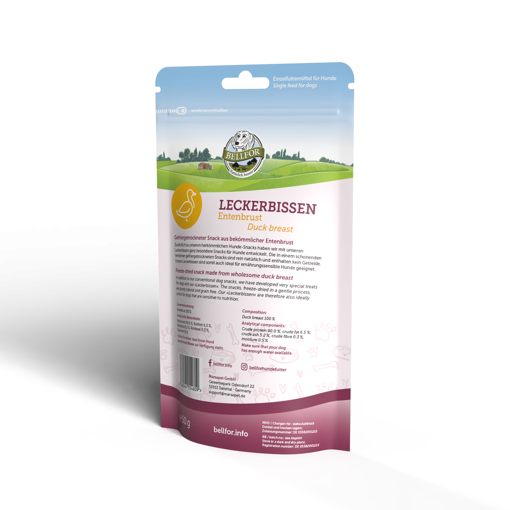 Leckerbissen für Hunde - Entenbrust (gefriergetrocknet) - 50 g