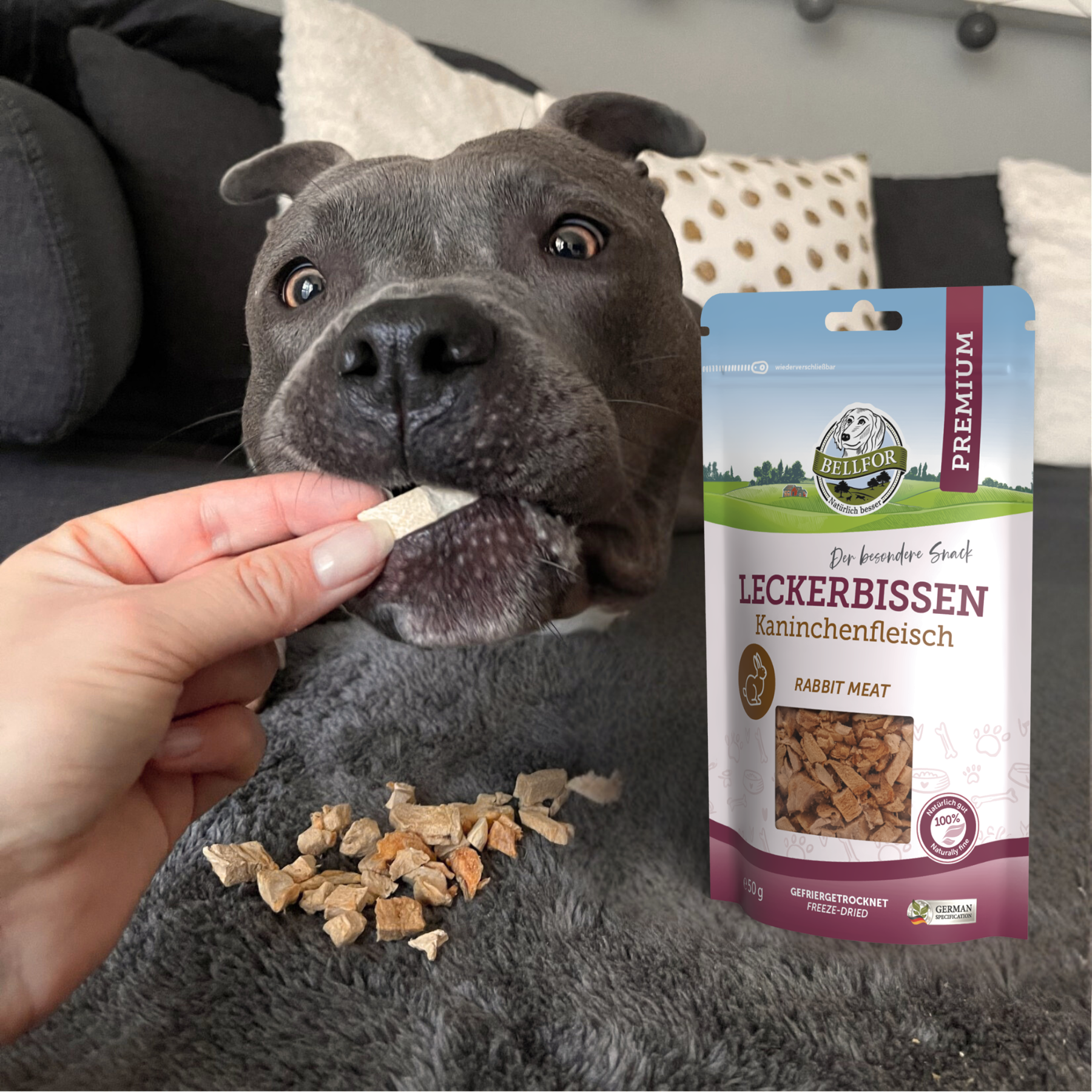 Leckerbissen für Hunde - Kaninchenfleisch (gefriergetrocknet) - 50 g