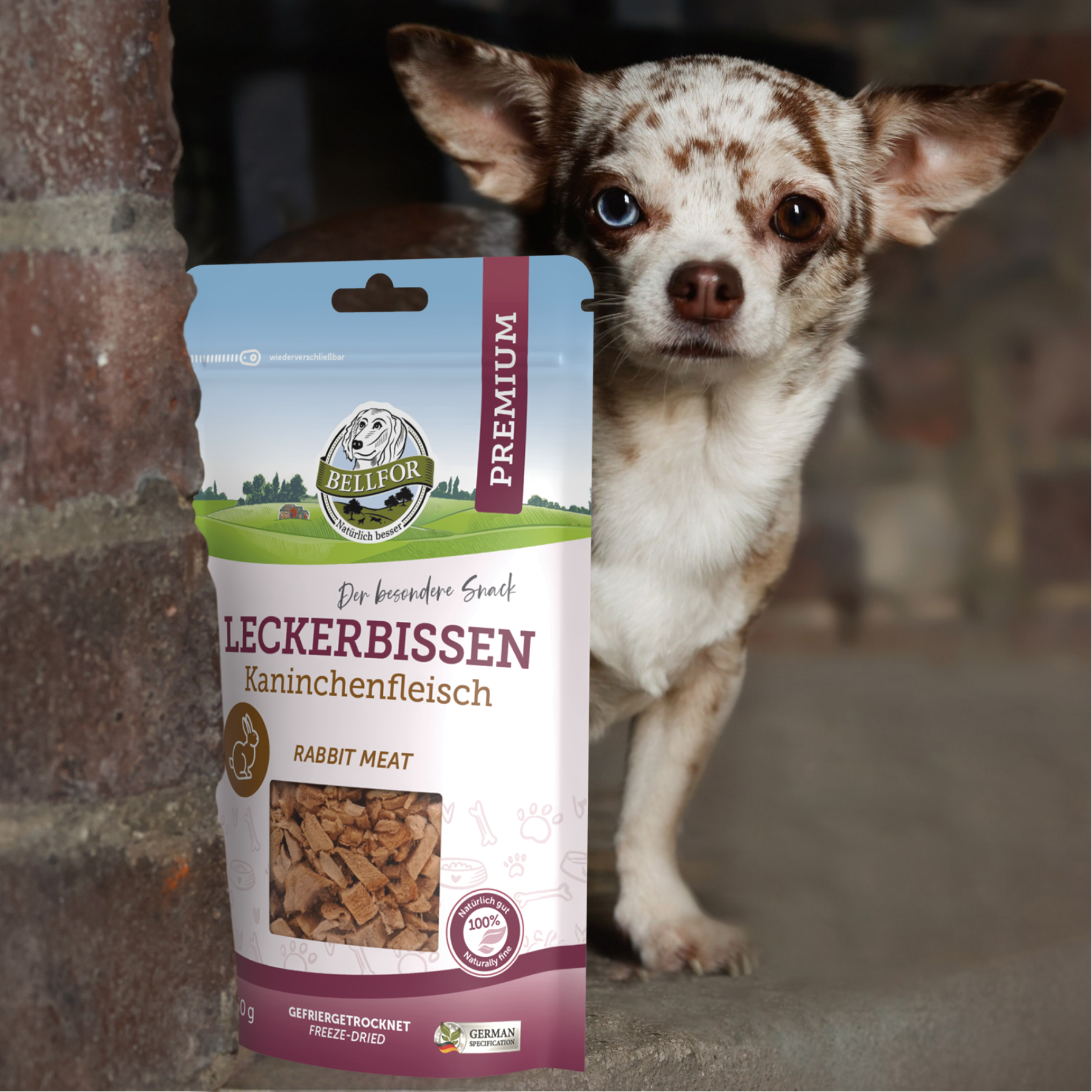 Leckerbissen für Hunde - Kaninchenfleisch (gefriergetrocknet) - 50 g