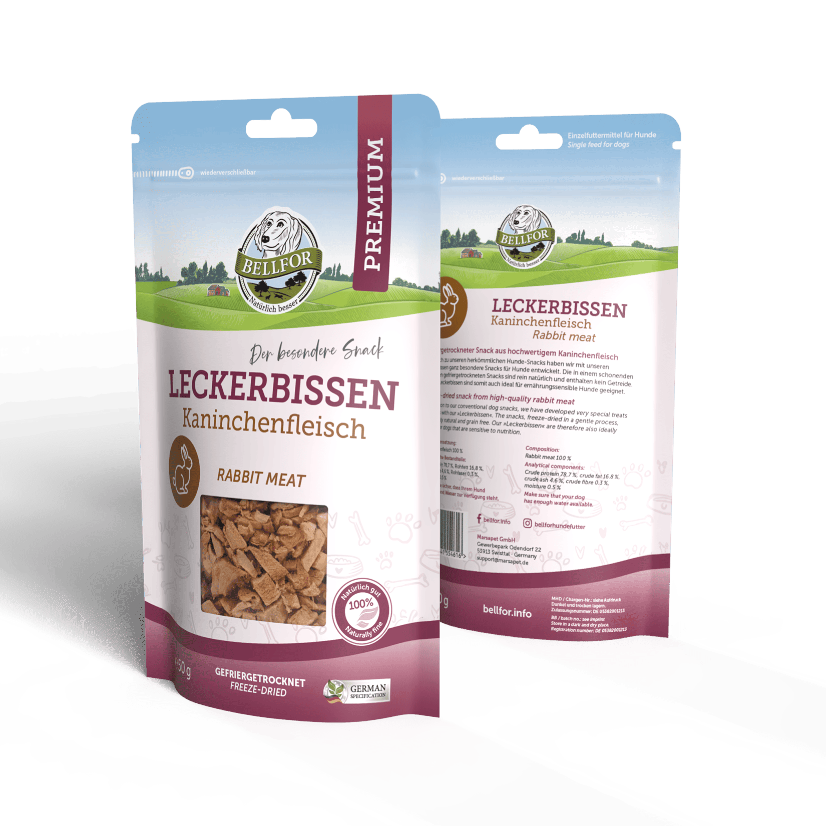 Leckerbissen für Hunde - Kaninchenfleisch (gefriergetrocknet) - 50 g