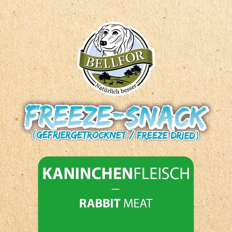 Freeze-Snack für Hunde - Kaninchenfleisch (gefriergetrocknet) - 50 g