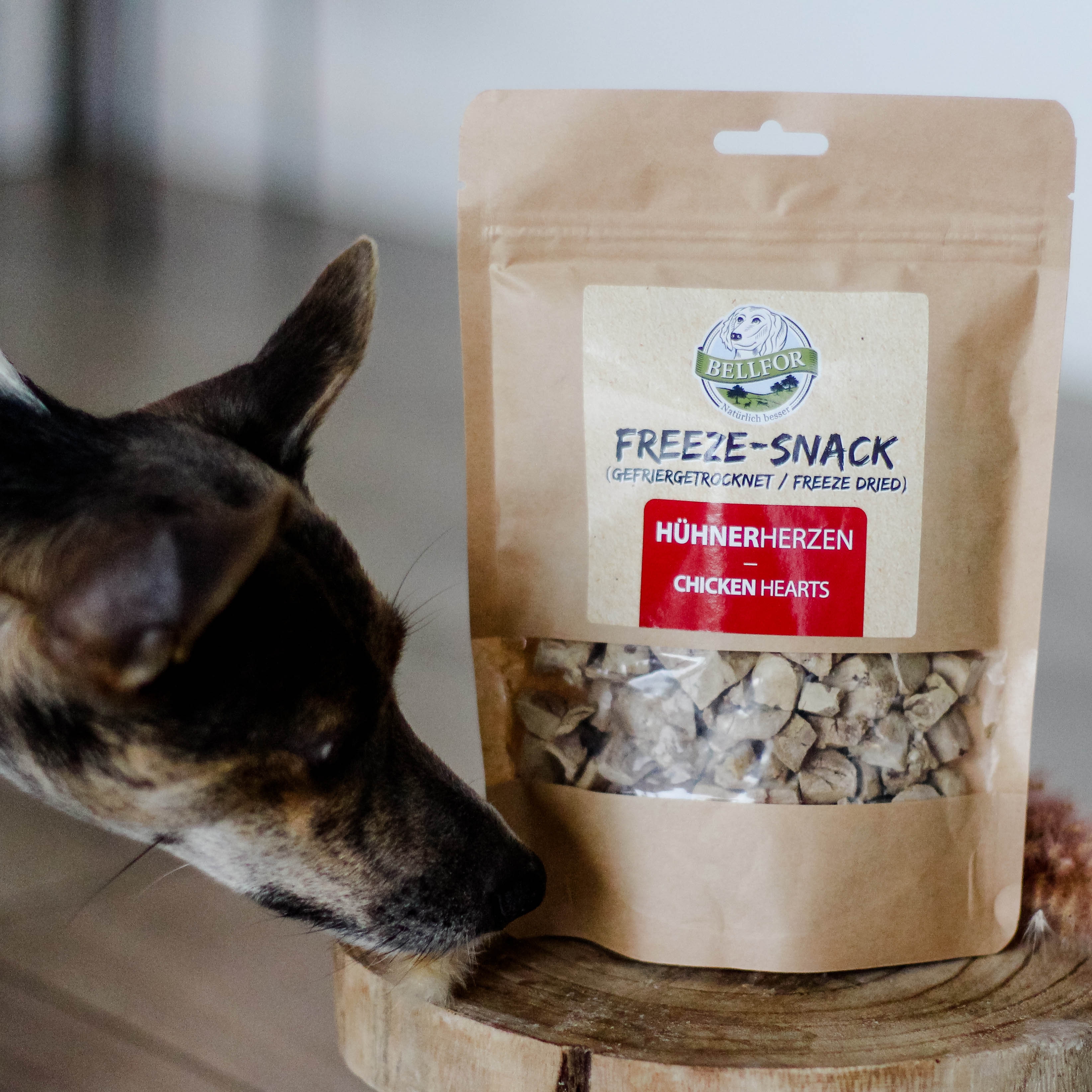 Freeze-Snack für Hunde - Hühnerherzen (gefriergetrocknet) - 50 g