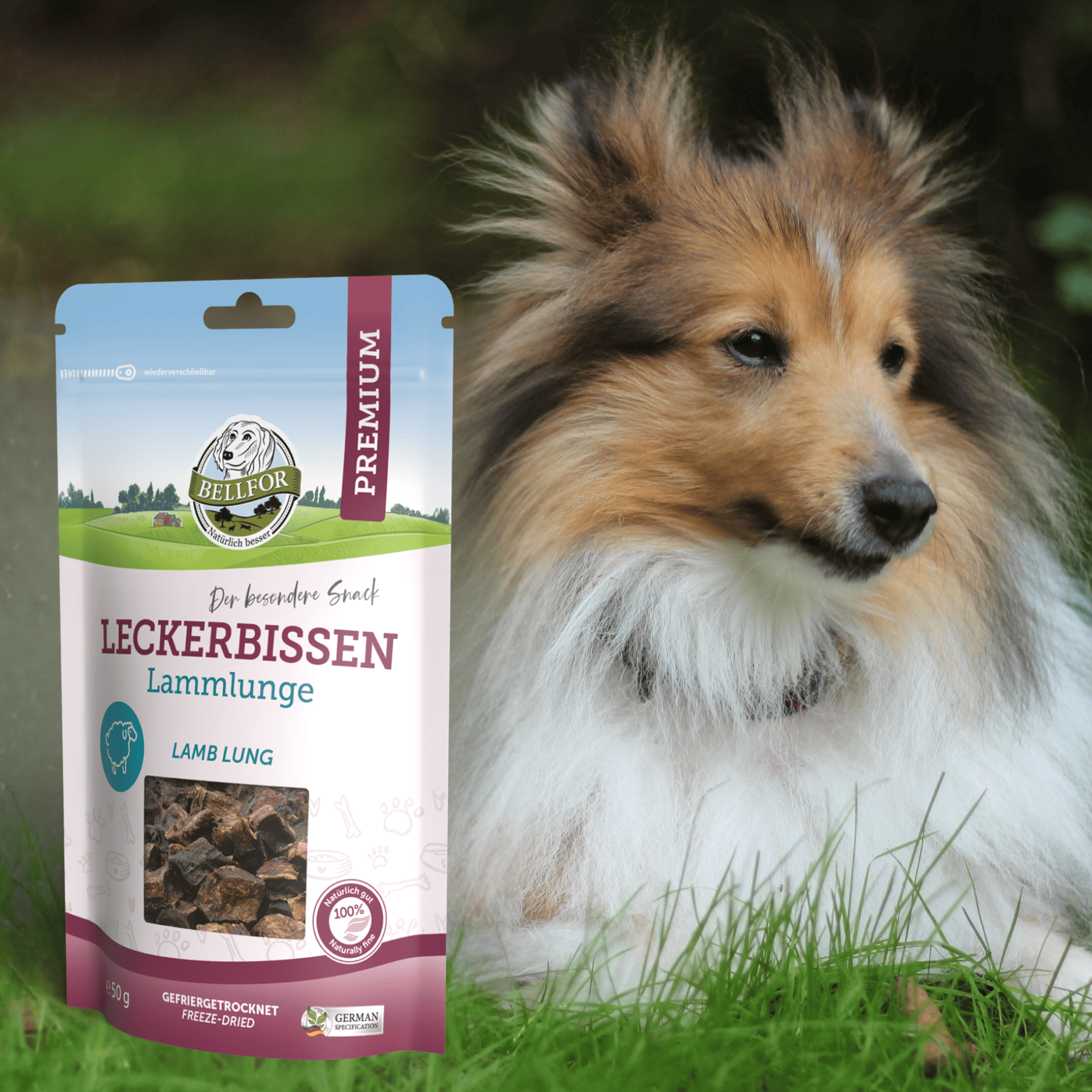 Leckerbissen für Hunde - Lammlunge (gefriergetrocknet) - 50 g