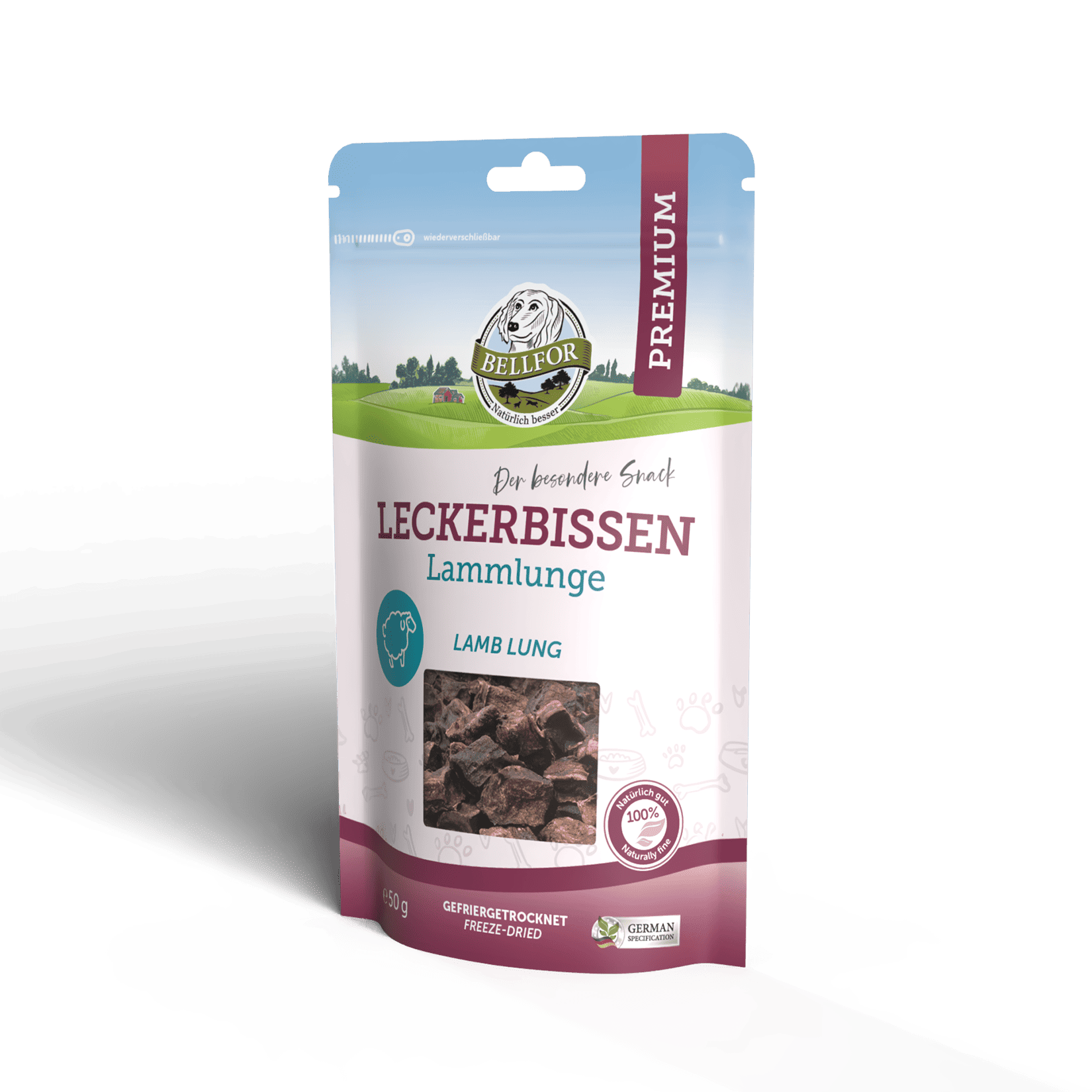 Leckerbissen für Hunde - Lammlunge (gefriergetrocknet) - 50 g