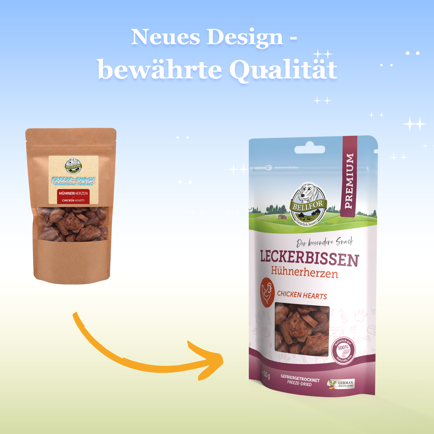 Leckerbissen für Hunde - Hühnerherzen (gefriergetrocknet) - 50 g