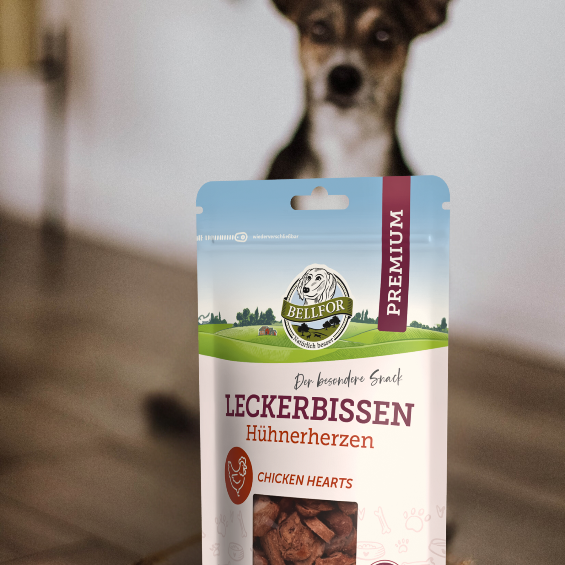 Leckerbissen für Hunde - Hühnerherzen (gefriergetrocknet) - 50 g