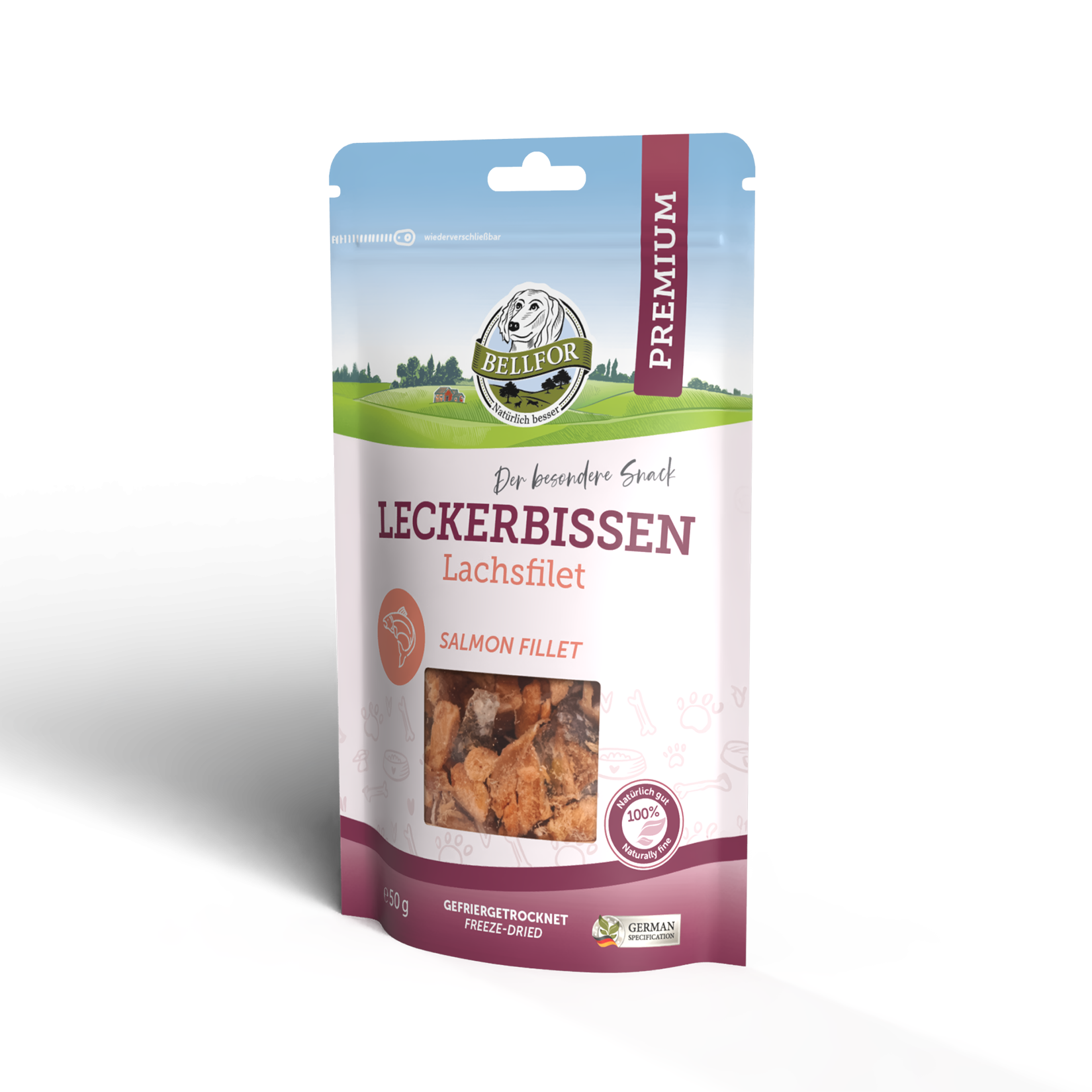 Leckerbissen für Hunde - Lachsfilet (gefriergetrocknet) - 50 g