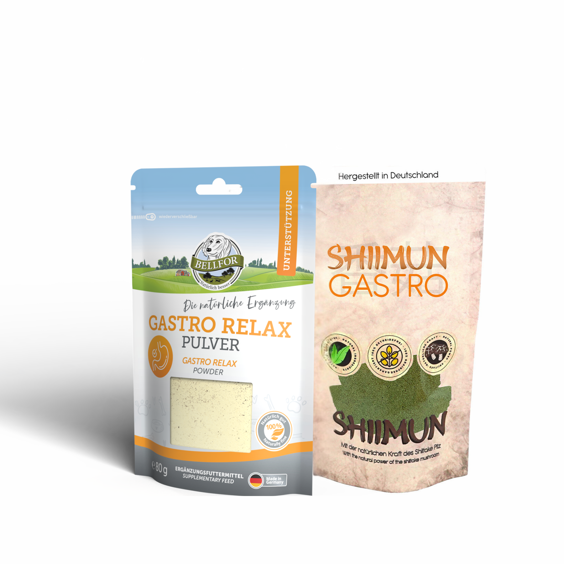 Sparset für Hunde mit empfindlicher Verdauung - Gastro Relax Pulver 80 g + Shiimun Gastro Pulver 50 g