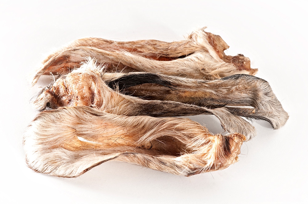 Kauartikel für Hunde - Lamm-Ohren mit Fell - 250 g