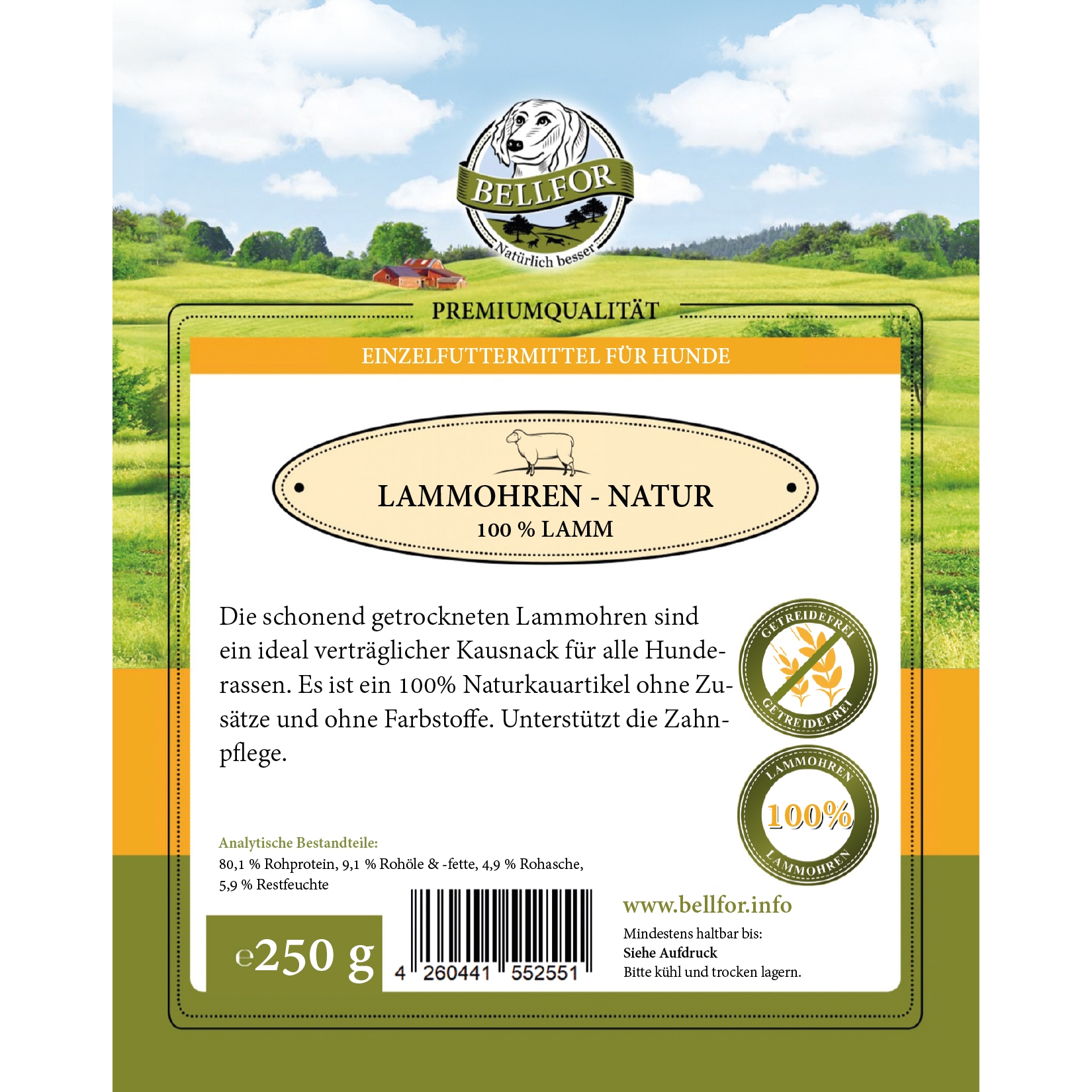 Hundesnack - Lamm-Ohren ohne Fell - 250 g