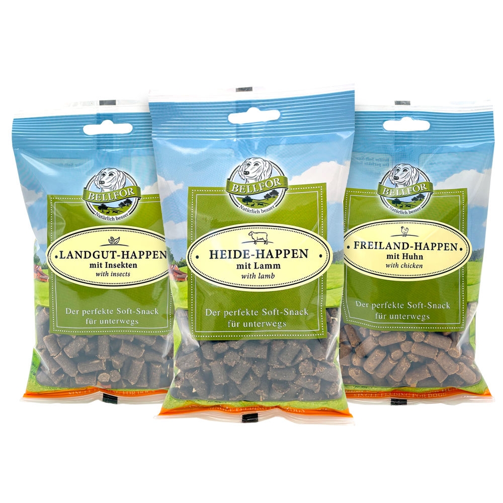 Mix 3 Soft-snacks - Freiland-Happen 200 g + Heide-Happen 200 g + Landgut-Happen 200 g