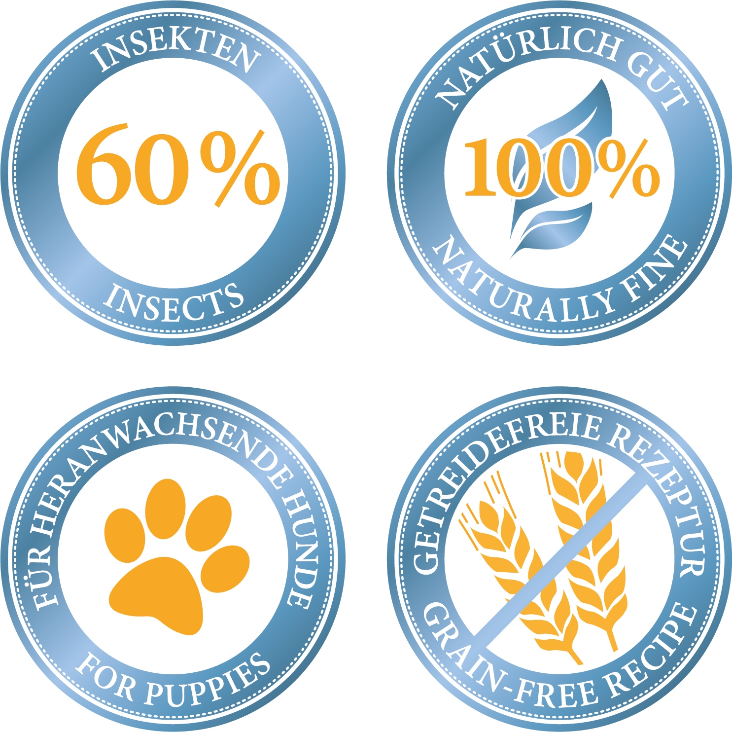 Hypoallergenes Hundefutter Nass mit Insekten für Welpen - Landgut-Menü Junior - 6 x 400 g