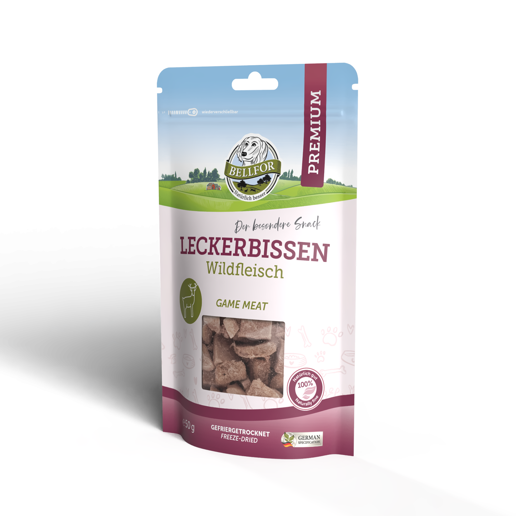 Freeze-Snack für Hunde - Wildfleisch (gefriergetrocknet) - 50 g