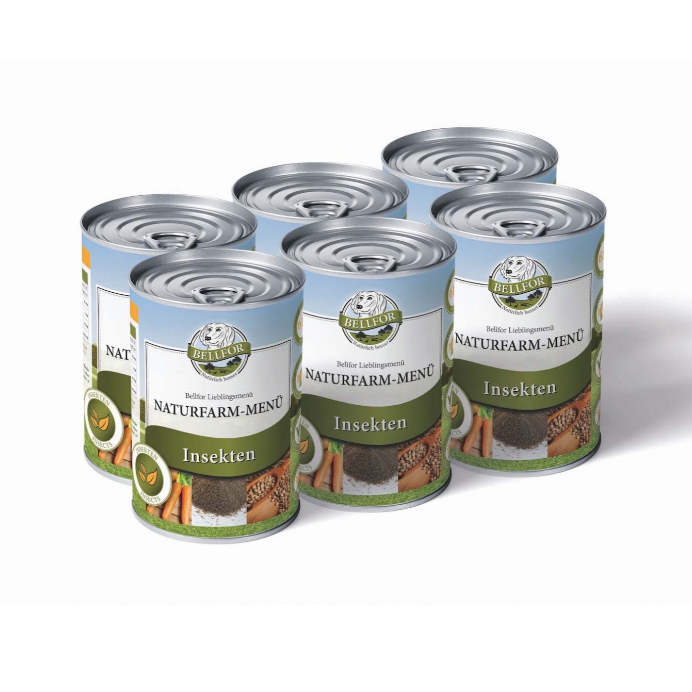 Hypoallergenes Hundefutter Nass mit Insekten - Naturfarm-Menü - 6 x 400 g