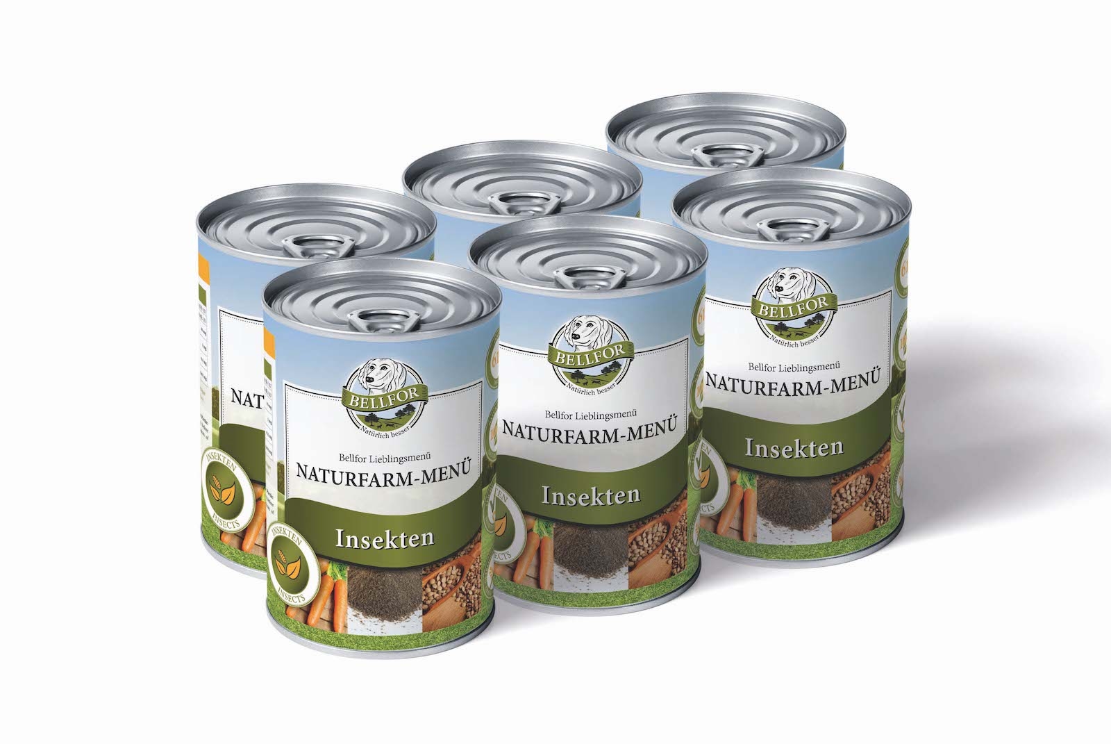 Hypoallergenes Hundefutter Nass mit Insekten - Naturfarm-Menü - 6 x 400 g