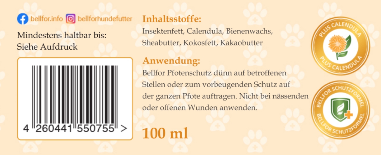 Salbe für Pfotenschutz Hunde - 100ml