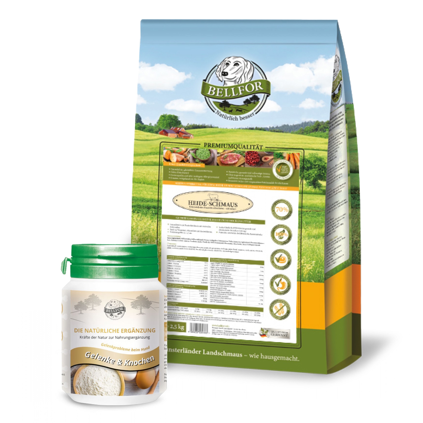 Futterset für mittelgroße Hunderassen mit Gelenke und Knochen Kapseln
