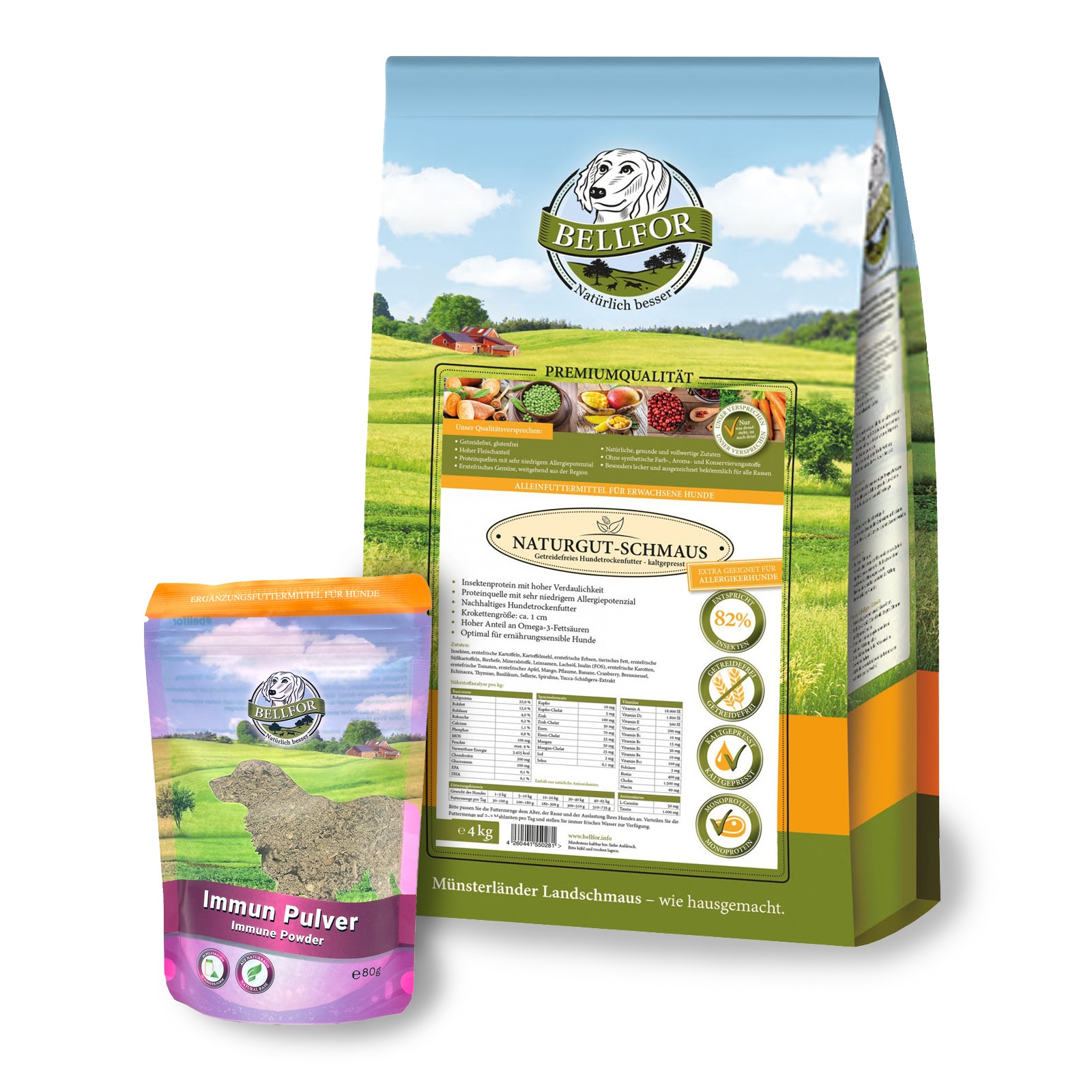 Futterset zur Stärkung des Immunsystems bei großen Hunden