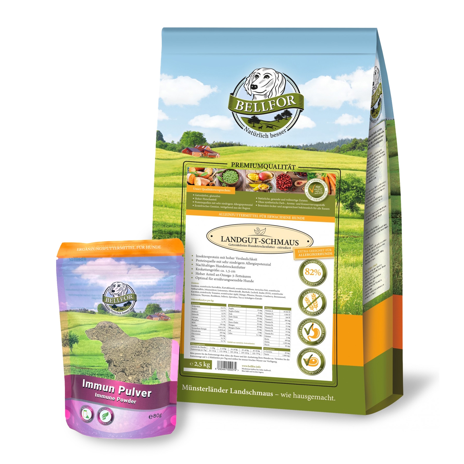 Futterset für starke Abwehrkräfte bei mittelgroßen Hunden