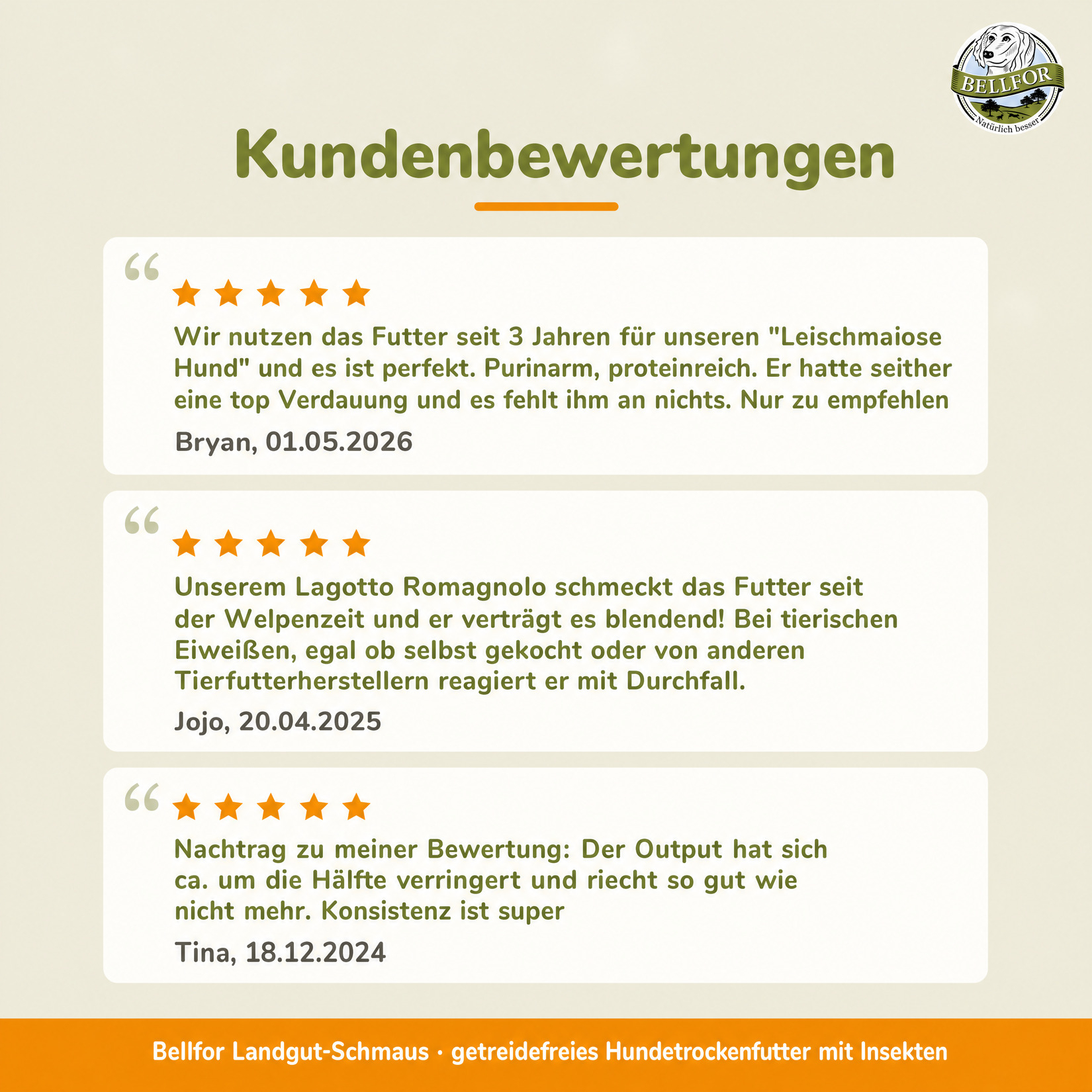 Hypoallergenes Trockenfutter mit Insekten - Landgut-Schmaus - 7,5 kg