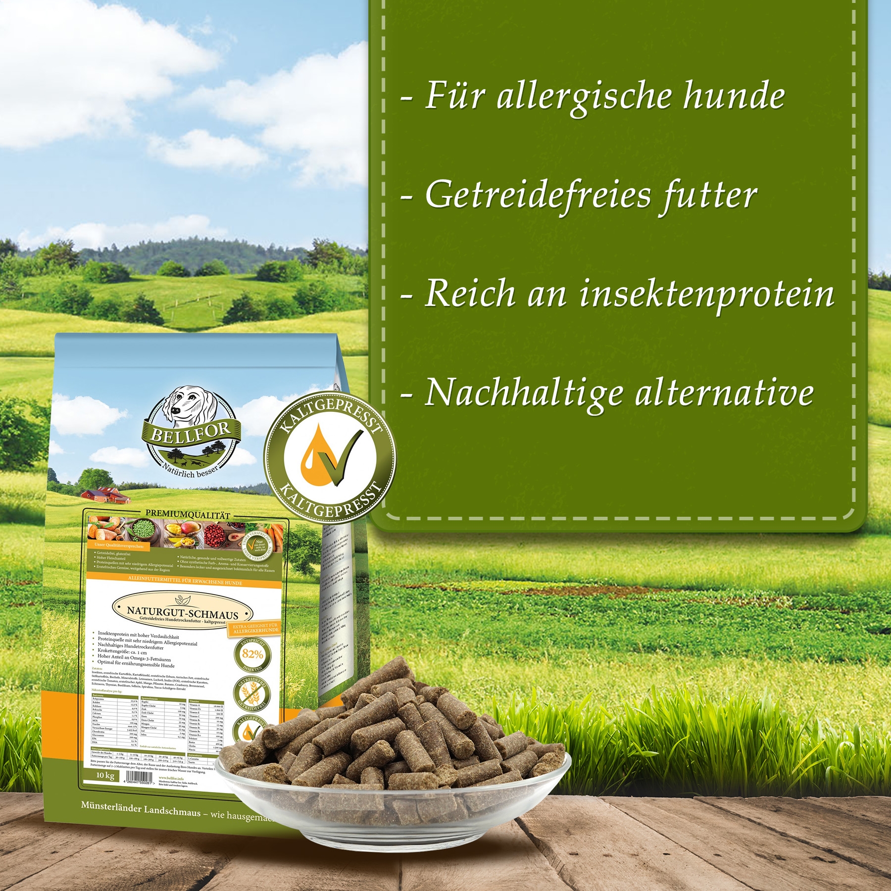 Trockenfutter mit Insekten - Naturgut-Schmaus - 10 kg