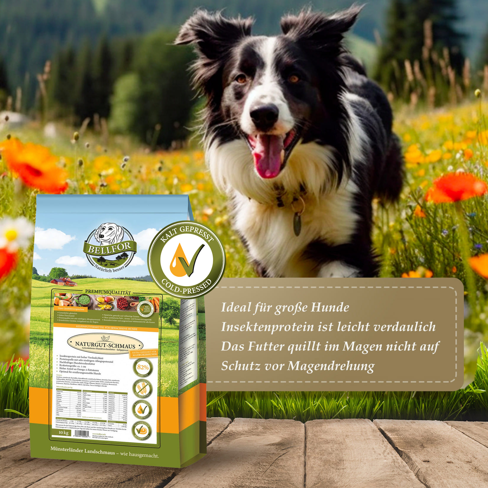 Trockenfutter mit Insekten - Naturgut-Schmaus - 10 kg