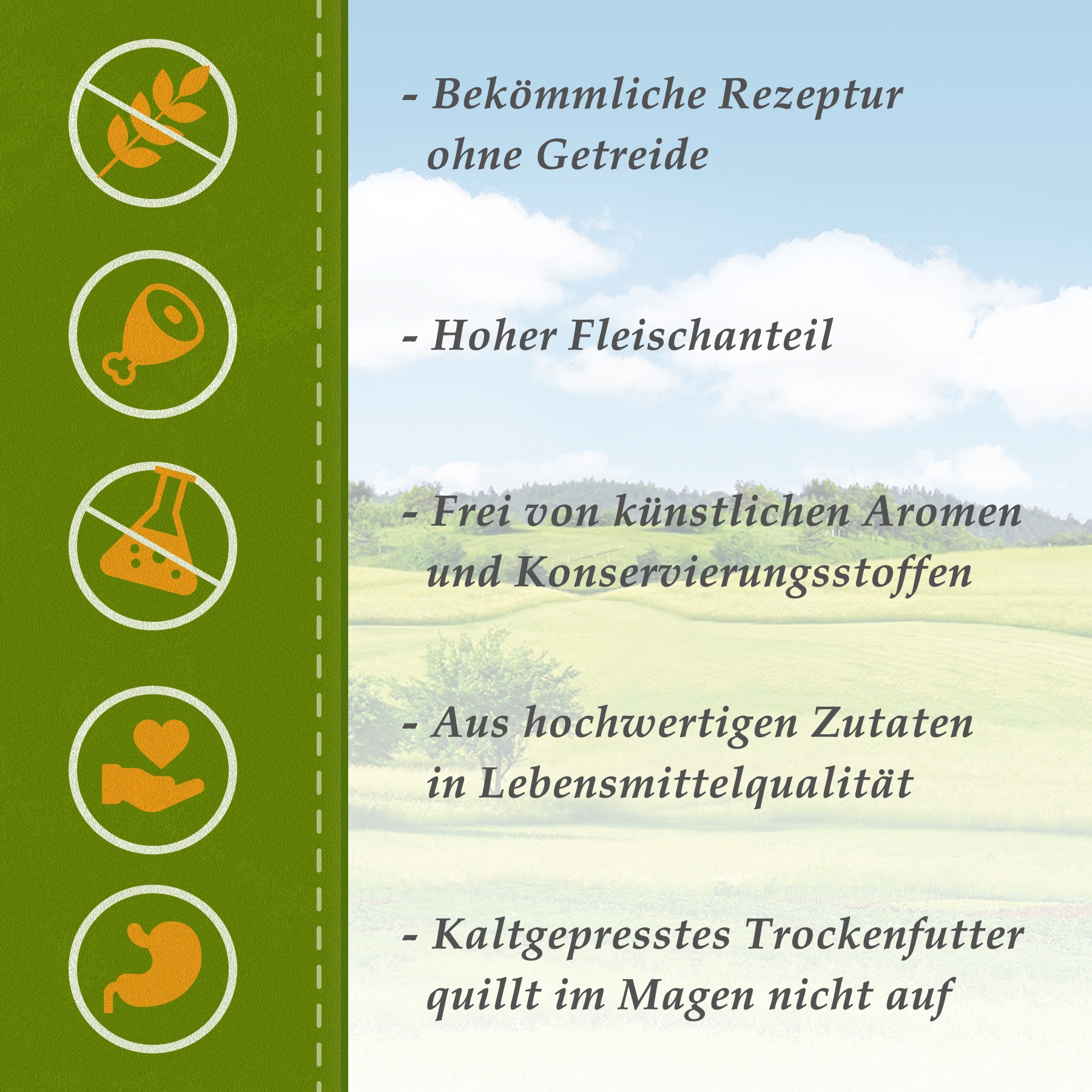 Kaltgepresst Trockenfutter mit Huhn - Wiesen-Schmaus - 10 kg