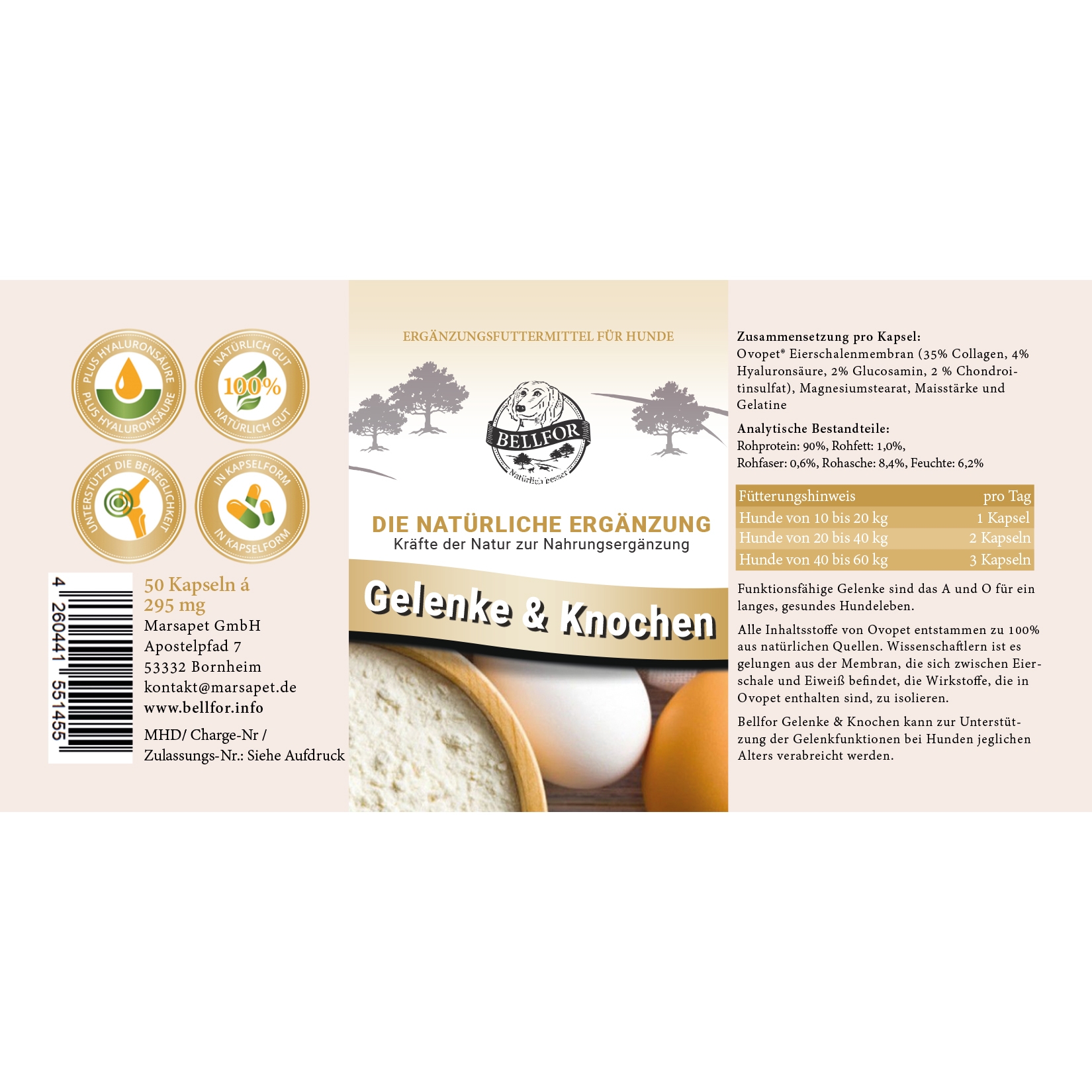 Gelenke & Knochen mit Ovopet - 50 Kapseln